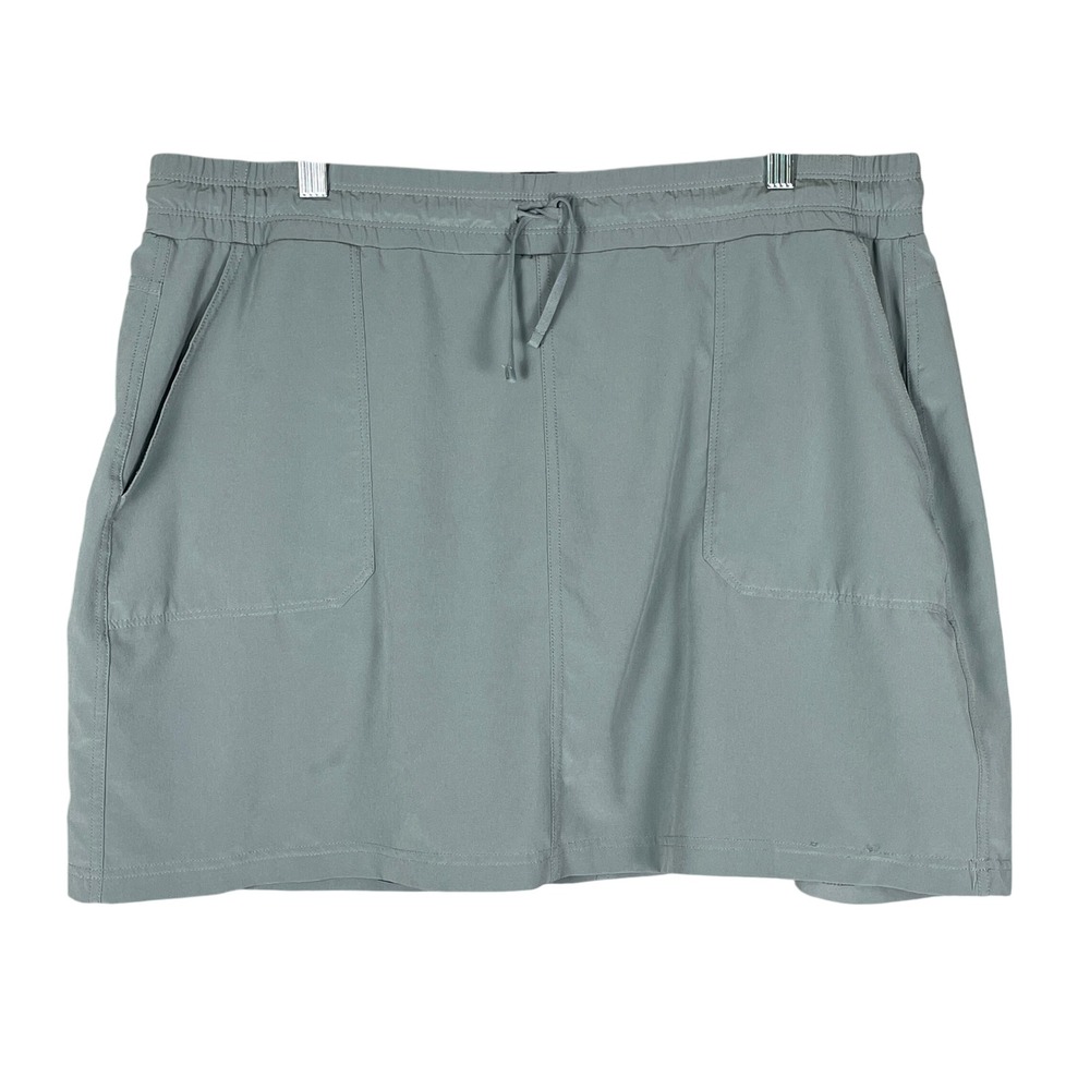 Kuhl Skort Women XL Gray Very Good Active Hiking Outdoor Pockets Drawstring